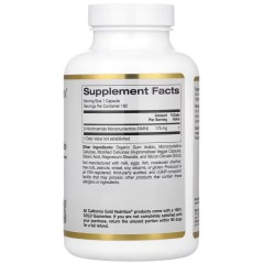 California Gold Nutrition, NMN, 175 мг, 180 растительных капсул